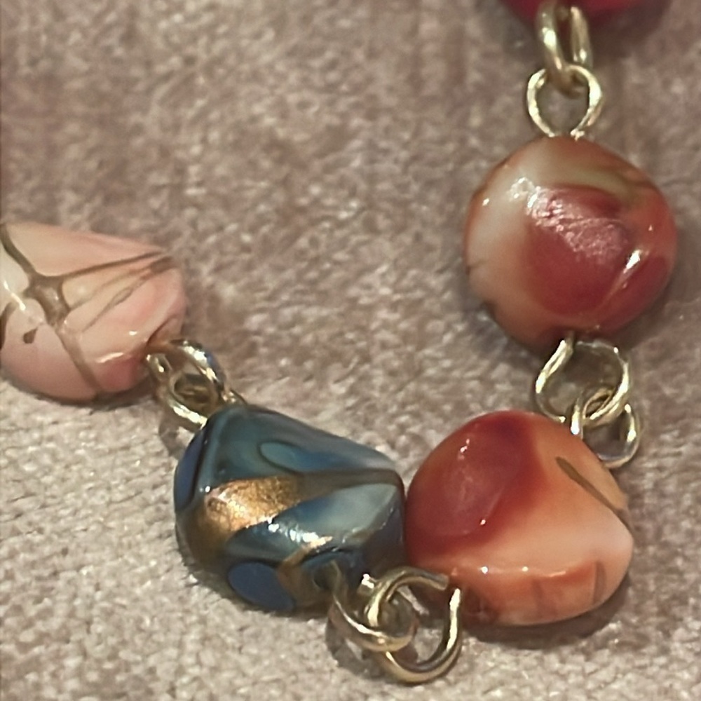 Colorful Lightweight Beaded Necklace 34” - Picture 4 of 6